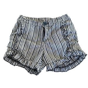 Rufflebutts Blue Striped Ruffle Hem Shorts - Size 6